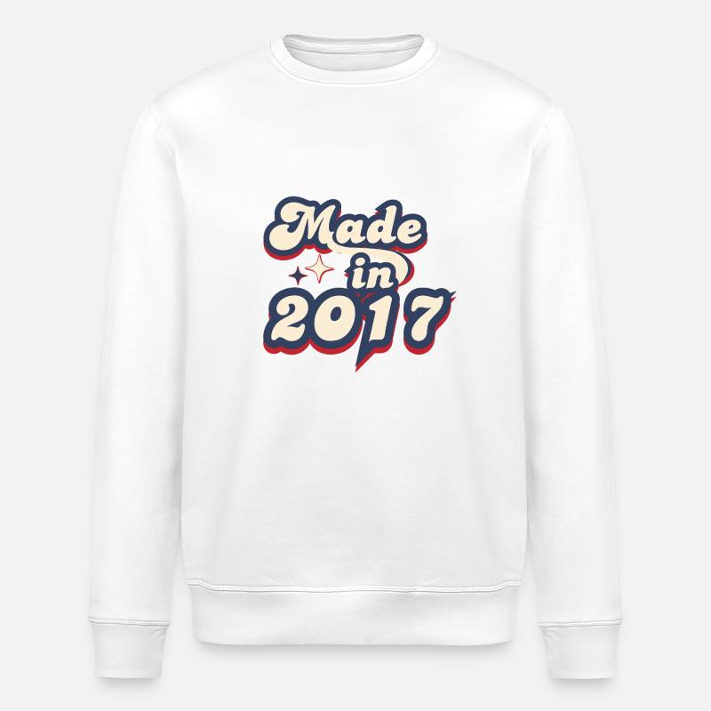 Made in 2017 retro - Stanley/Stella ROLLER Unisex Organic Sweatshirt - white