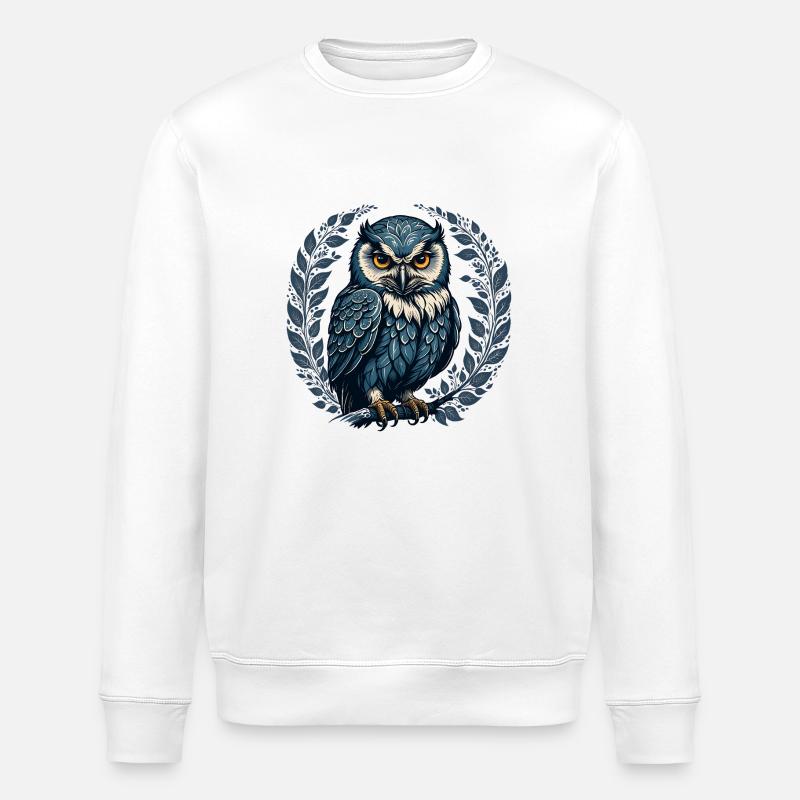 Eine Eule in Ähren - Stanley/Stella Unisex Bio-Sweatshirt ROLLER - Weiß