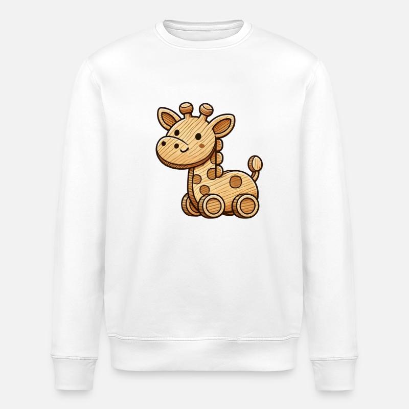 holz giraffe - Stanley/Stella Unisex Bio-Sweatshirt ROLLER - Weiß