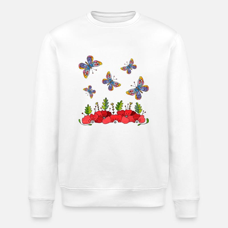 Schmetterlinge - Stanley/Stella Unisex Bio-Sweatshirt ROLLER - Weiß