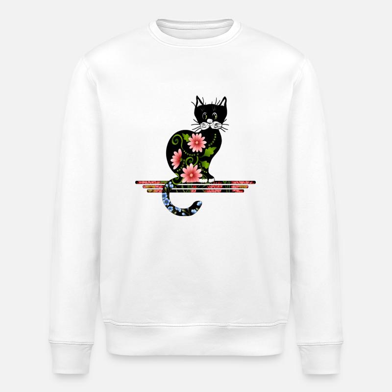 Chat - Sweat bio ROLLER Stanley/Stella Unisexe - blanc
