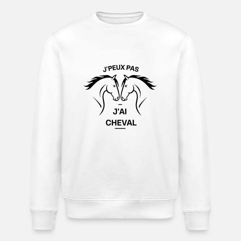 J'peux pas j'ai cheval - Sweat bio ROLLER Stanley/Stella Unisexe - blanc
