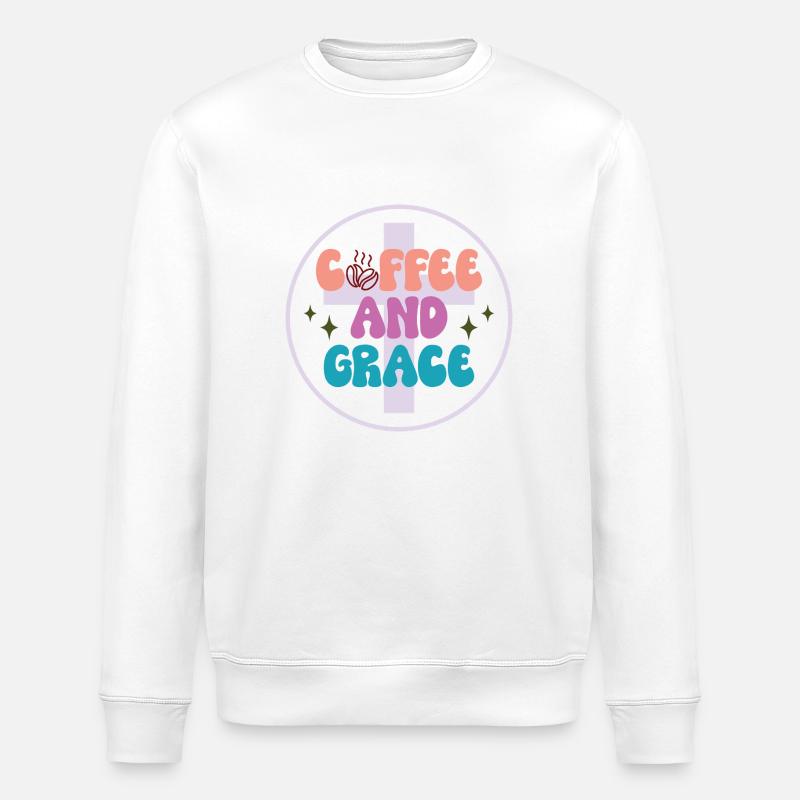 Café et grâce - Sweat bio ROLLER Stanley/Stella Unisexe - blanc
