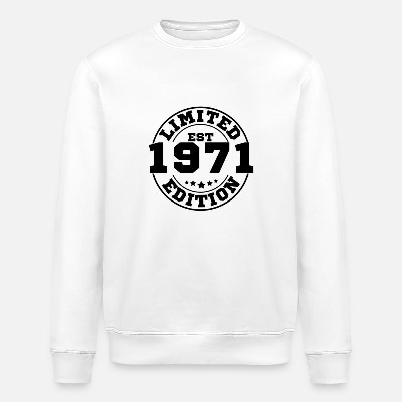 1971 Limitierte Auflage - Stanley/Stella Unisex Bio-Sweatshirt ROLLER - Weiß