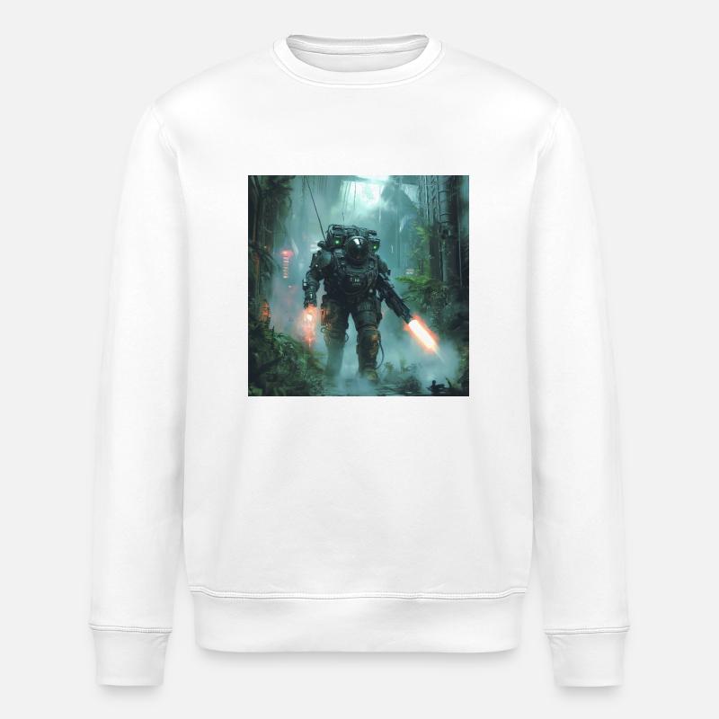 Sci Fi Warrior1 - Stanley/Stella ROLLER Unisex Organic Sweatshirt - white