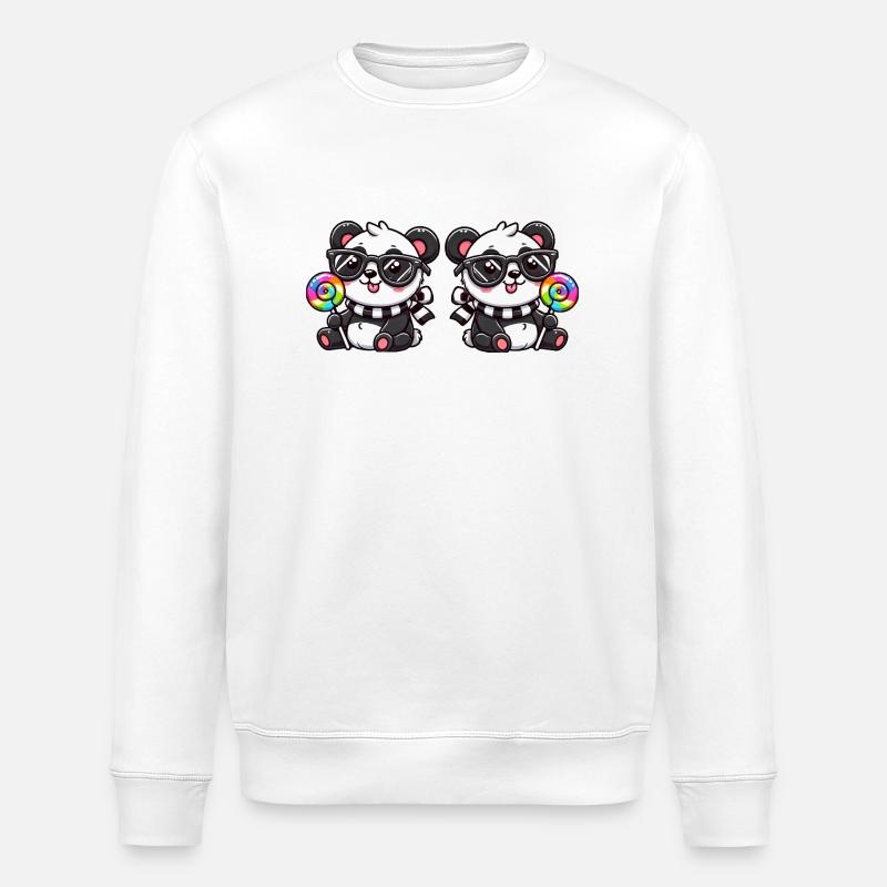 Sucette Panda 2 - Sweat bio ROLLER Stanley/Stella Unisexe - blanc