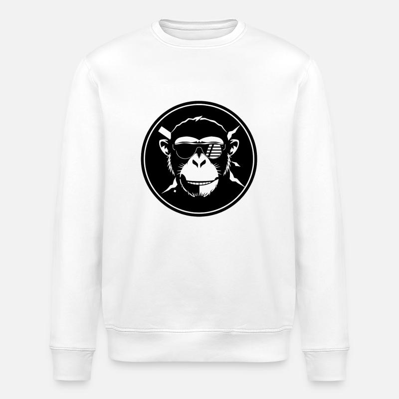 Cool Monkey - Stanley/Stella ROLLER Unisex Organic Sweatshirt - white
