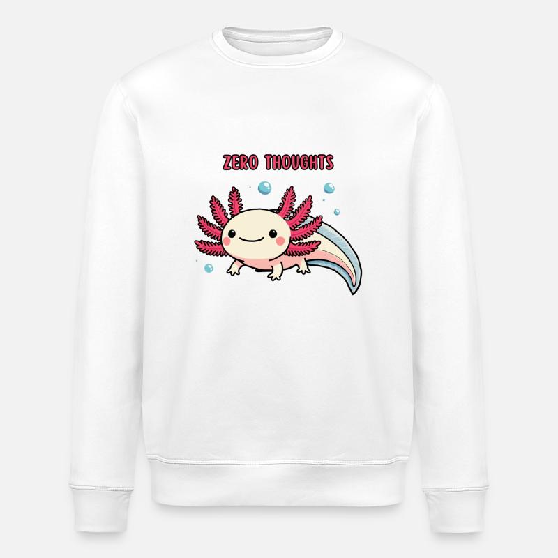 Axolotl - Zero thoughts - Stanley/Stella ROLLER Unisex Organic Sweatshirt - white