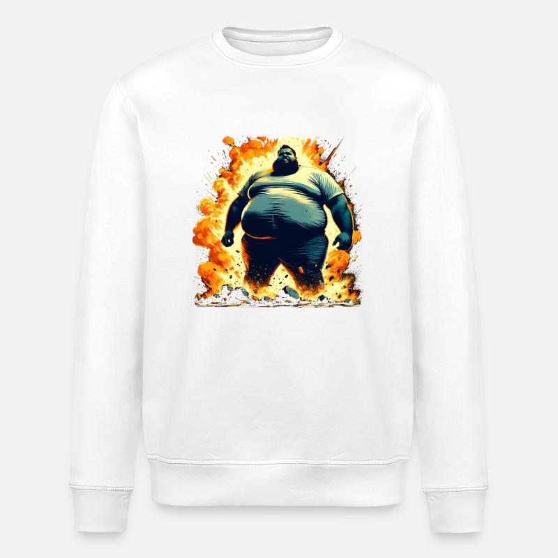 Fat Explosion - Stanley/Stella Unisex Bio-Sweatshirt ROLLER - Weiß