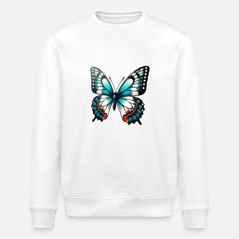 Kawaii Schmetterling - Stanley/Stella Unisex Bio-Sweatshirt ROLLER - Weiß