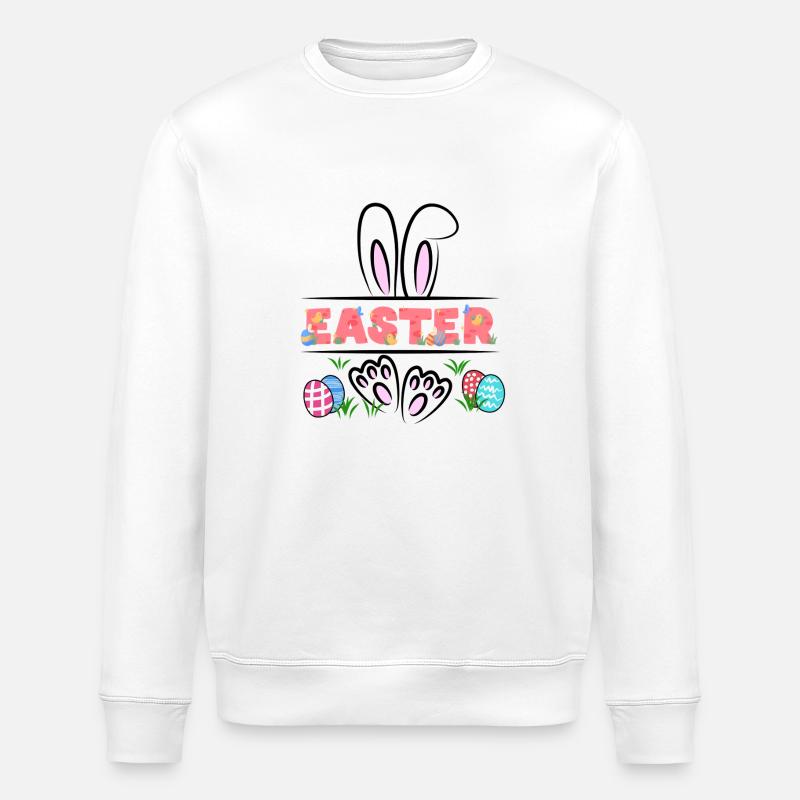 easter is here - Stanley/Stella ROLLER Unisex Organic Sweatshirt - white