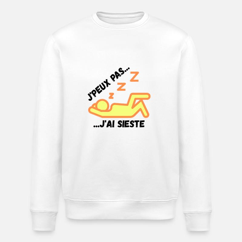 J'peux pas j'ai Sieste - Sweat bio ROLLER Stanley/Stella Unisexe - blanc
