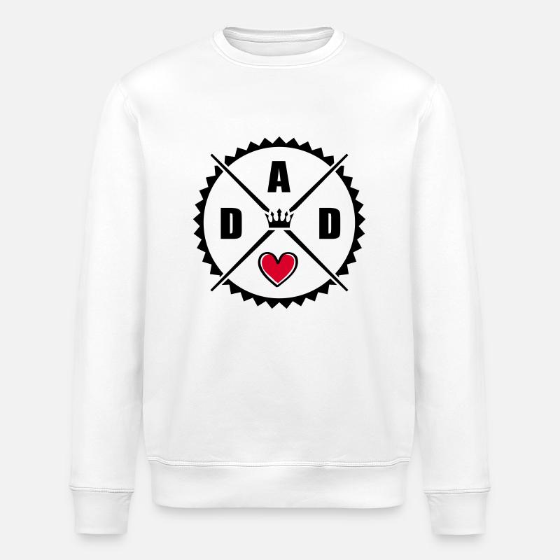 dad heart - Stanley/Stella Unisex Bio-Sweatshirt ROLLER - Weiß
