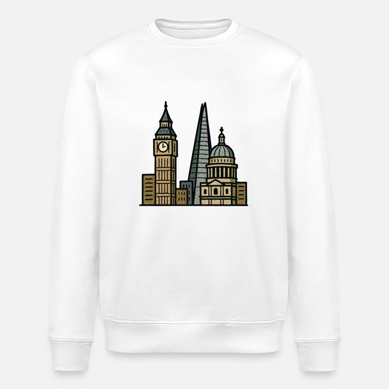 Skyline de Londres - Sweat bio ROLLER Stanley/Stella Unisexe - blanc