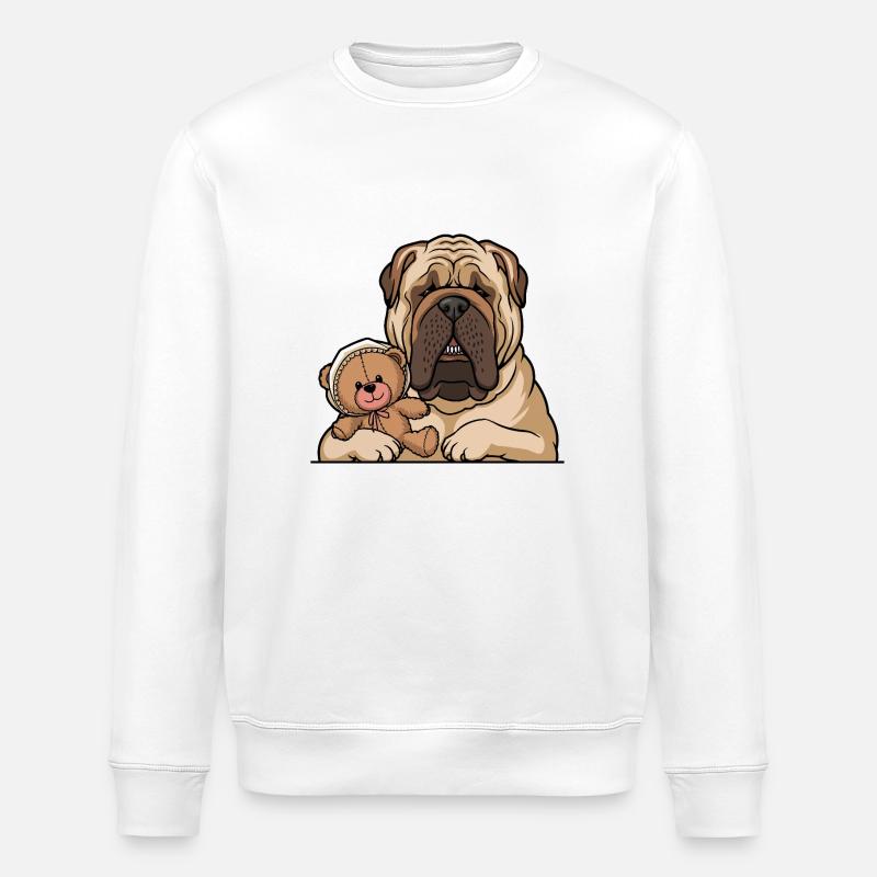 Englische Dogge - Stanley/Stella Unisex Bio-Sweatshirt ROLLER - Weiß
