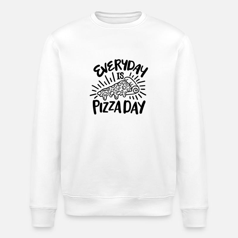Everyday is pizza day - Stanley/Stella Unisex Bio-Sweatshirt ROLLER - Weiß