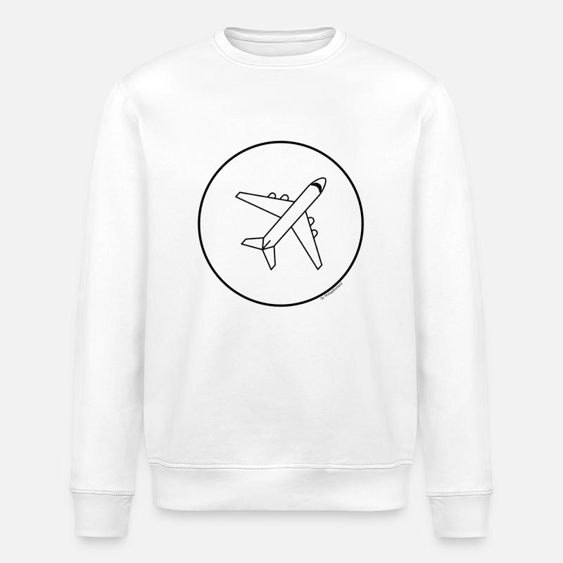 flugzeug minimalistisch - Stanley/Stella Unisex Bio-Sweatshirt ROLLER - Weiß