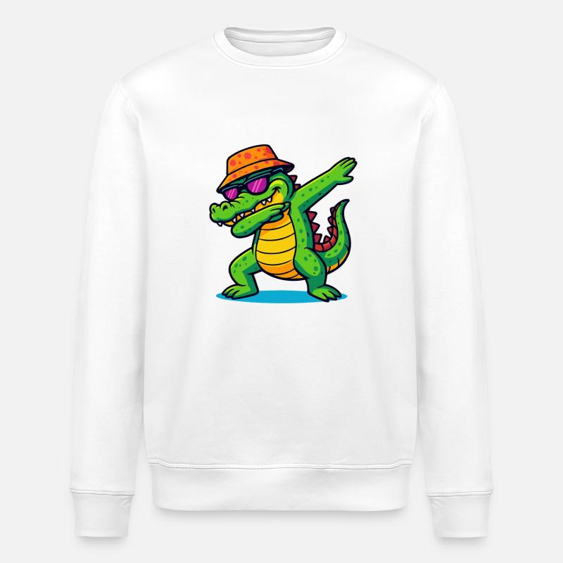 krokodil dabbing - Stanley/Stella Unisex Bio-Sweatshirt ROLLER - Weiß