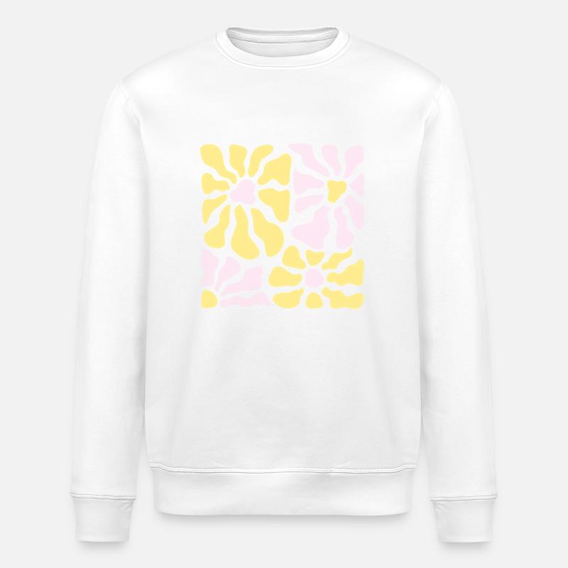 Pastel Flower Power - Stanley/Stella Unisex Bio-Sweatshirt ROLLER - Weiß