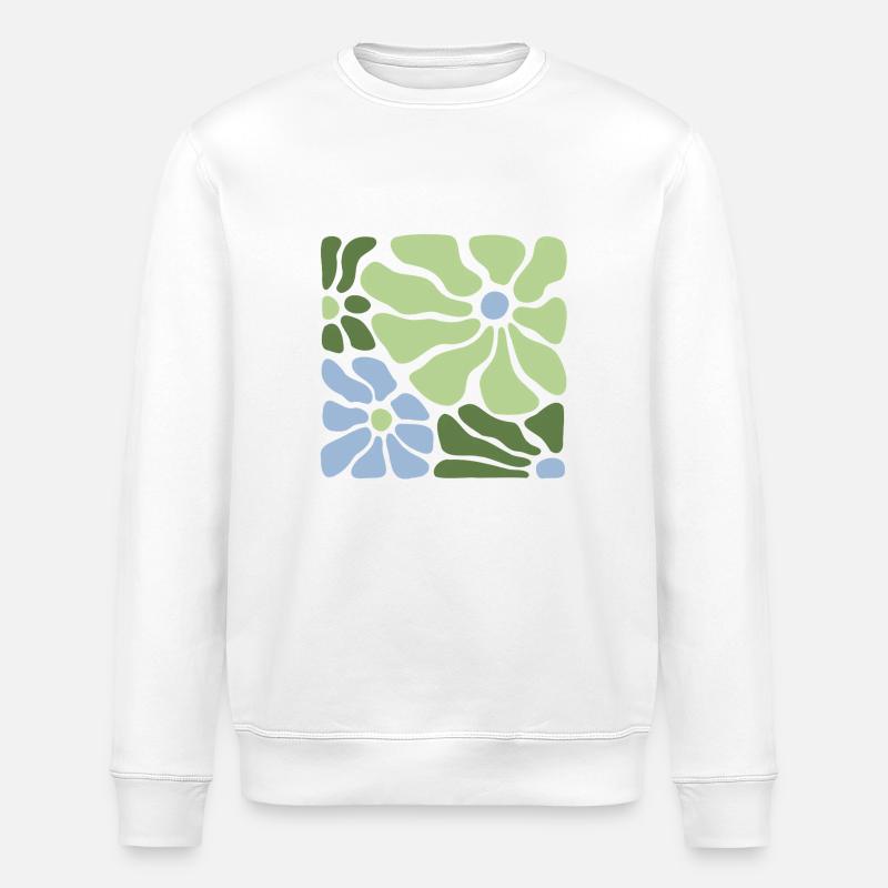 Fleur rétro - Sweat bio ROLLER Stanley/Stella Unisexe - blanc