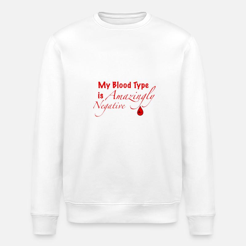 Blutgruppe A- - Stanley/Stella Unisex Bio-Sweatshirt ROLLER - Weiß