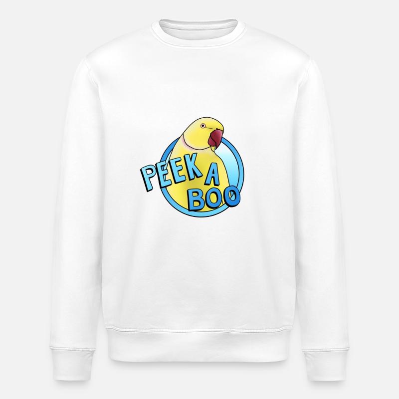 perruche à collier jaune « Peek-a-boo » - Sweat bio ROLLER Stanley/Stella Unisexe - blanc