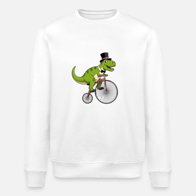 T-Rex à vélo Dino - Sweat bio ROLLER Stanley/Stella Unisexe - blanc