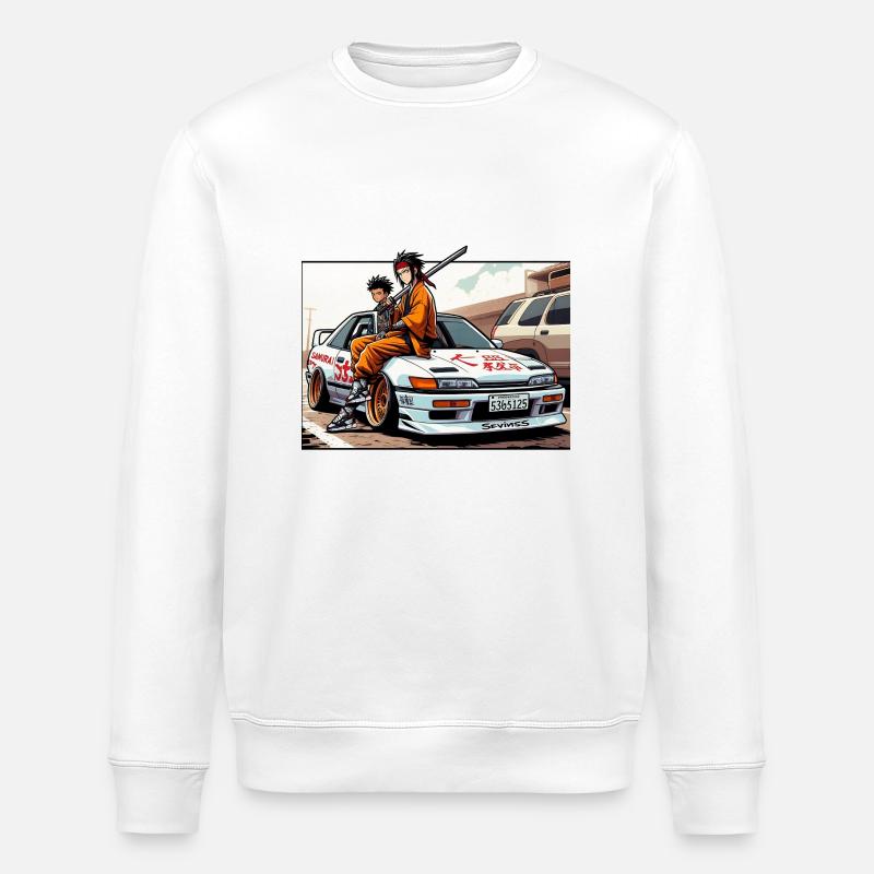 頭 Kashira Racer - Stanley/Stella Unisex Bio-Sweatshirt ROLLER - Weiß