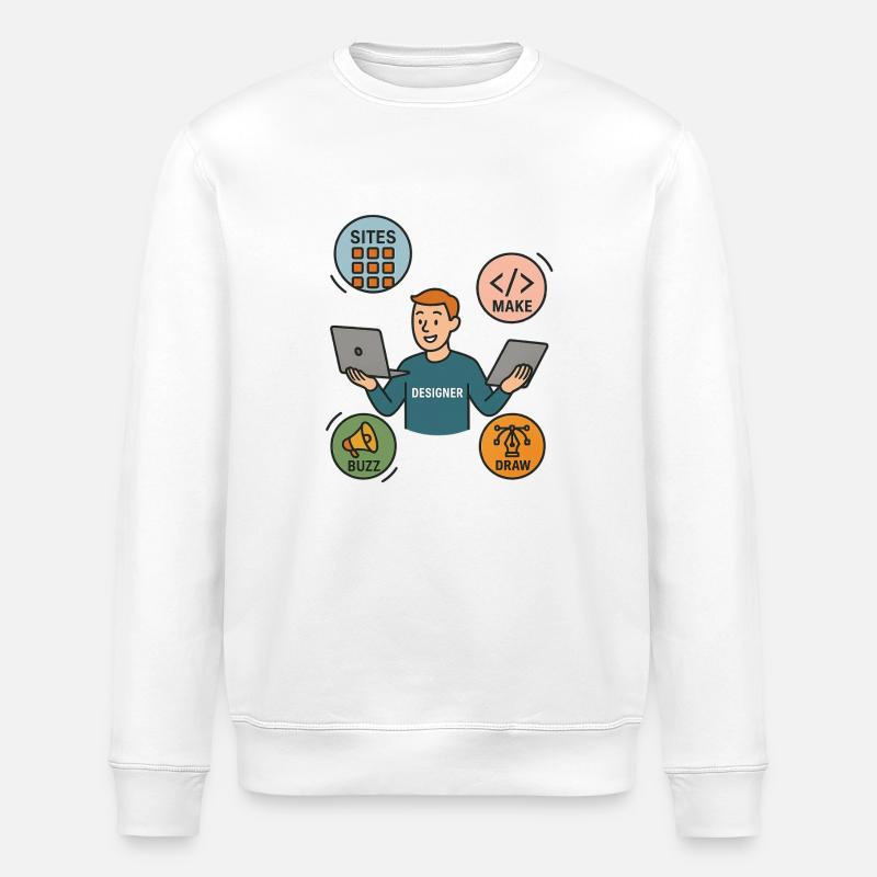 FIGMA-KONFIGURATION - Stanley/Stella Unisex Bio-Sweatshirt ROLLER - Weiß