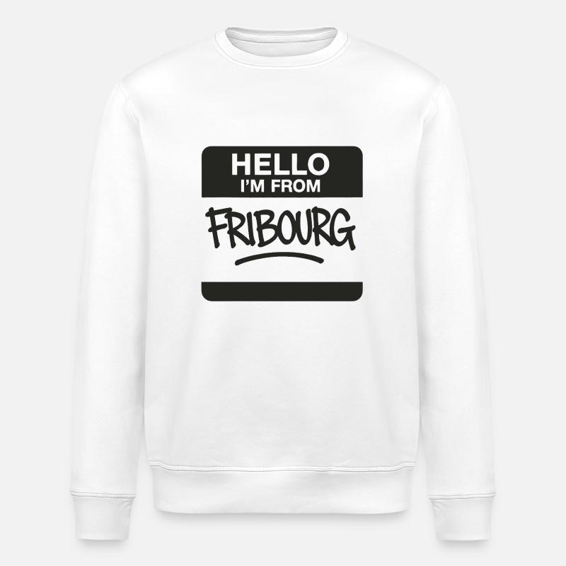Fribourg Graffiti Sticker - Stanley/Stella Unisex Bio-Sweatshirt ROLLER - Weiß