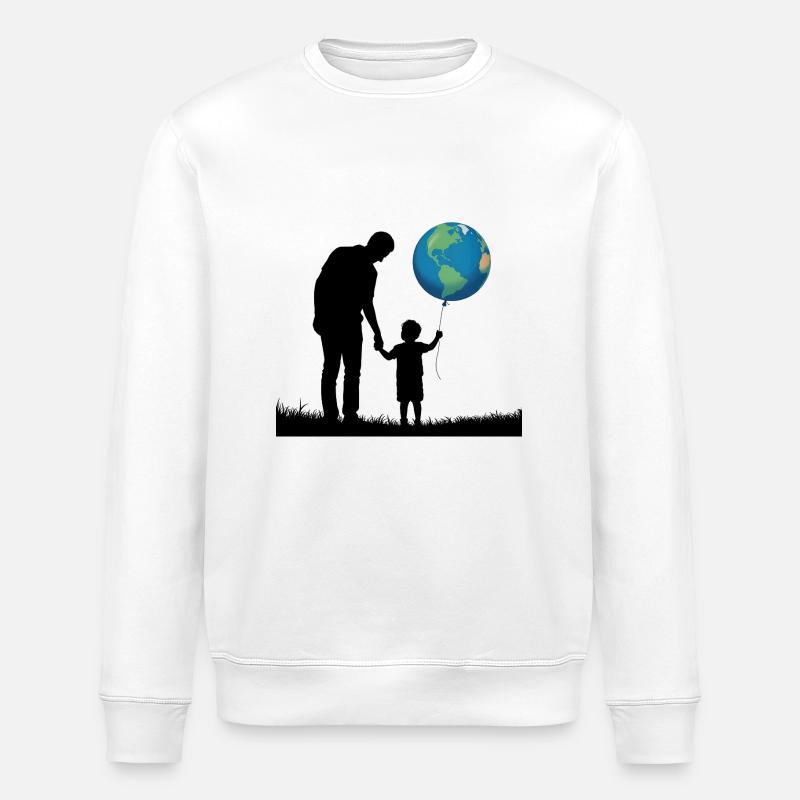 Vater und Sohn Planet - Stanley/Stella Unisex Bio-Sweatshirt ROLLER - Weiß