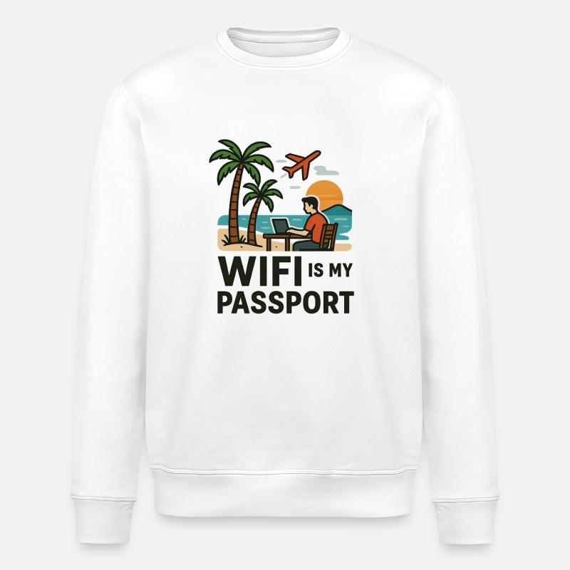 REMOTE-LEBEN - Stanley/Stella Unisex Bio-Sweatshirt ROLLER - Weiß