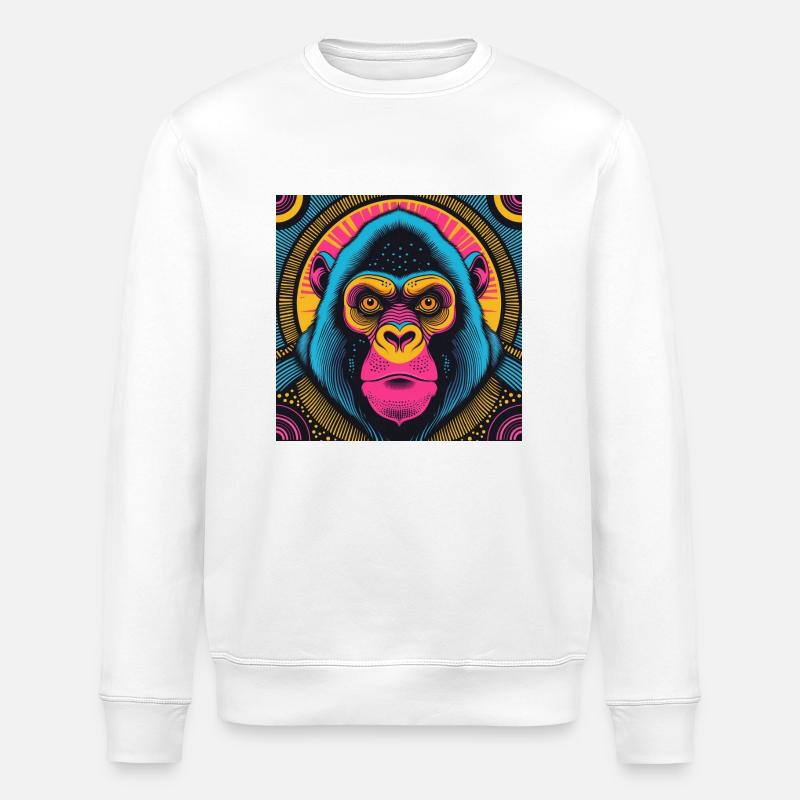 Gorille électrique - Sweat bio ROLLER Stanley/Stella Unisexe - blanc