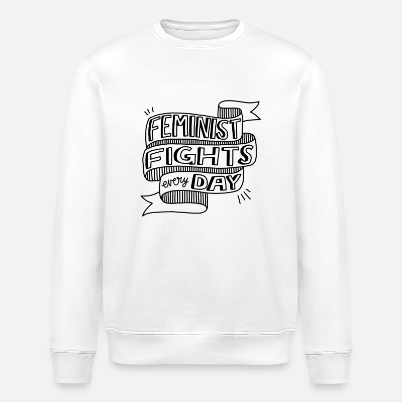 Luloveshandmade - Luttes féministes - Sweat bio ROLLER Stanley/Stella Unisexe - blanc