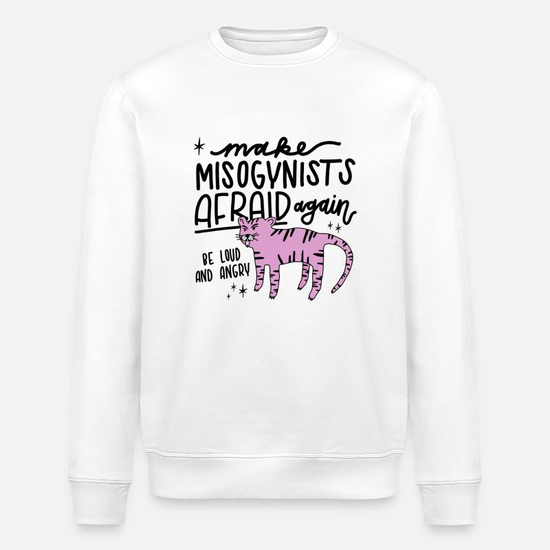 Luloveshandmade - Make Misogynists Afraid - Stanley/Stella Unisex Bio-Sweatshirt ROLLER - Weiß