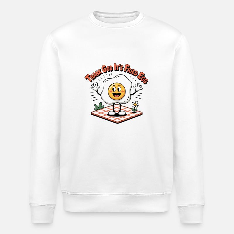 Thank god it's fried egg - Stanley/Stella ROLLER Unisex Organic Sweatshirt - white