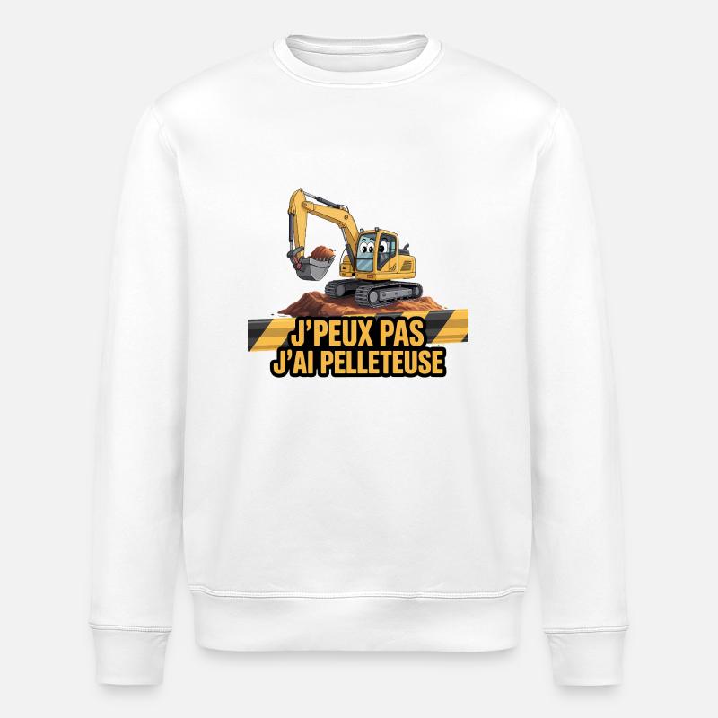 j'peux pas j'ai pelleteuse - Sweat bio ROLLER Stanley/Stella Unisexe - blanc