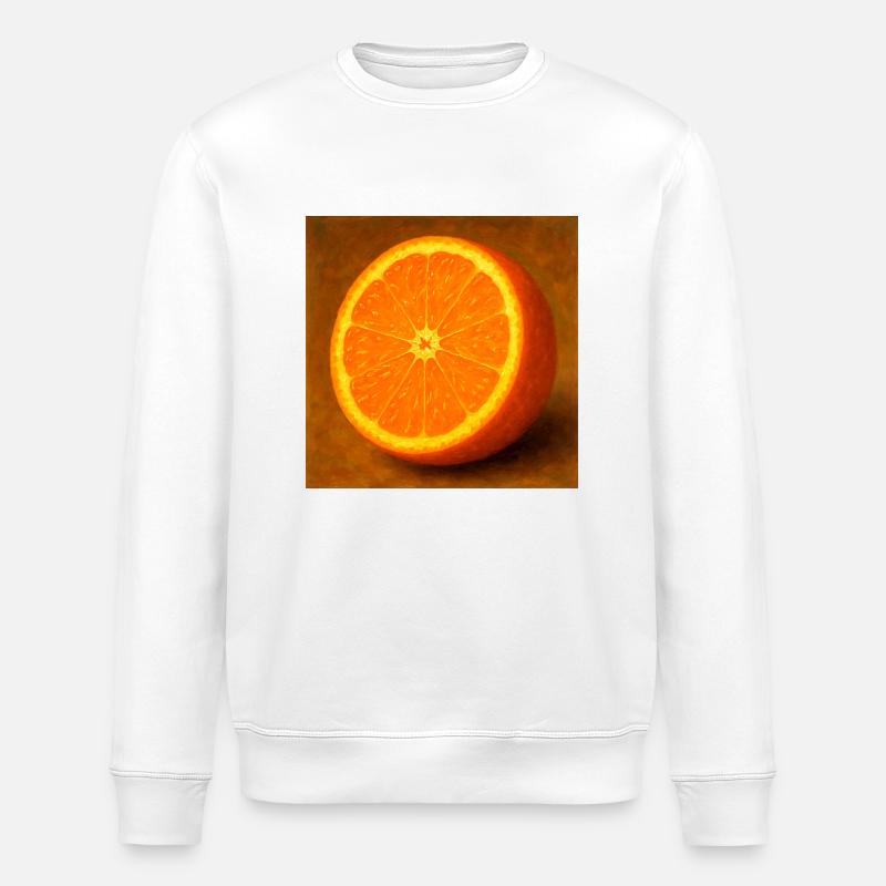 Split orange - Stanley/Stella ROLLER Unisex Organic Sweatshirt - white