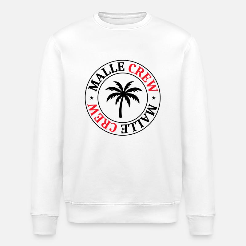 Malle Crew Palm - Sweat bio ROLLER Stanley/Stella Unisexe - blanc