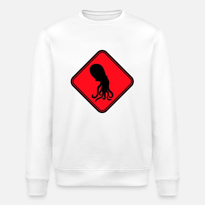 Pieuvre Danger Signe Avertissement Avertissement - Sweat bio ROLLER Stanley/Stella Unisexe - blanc
