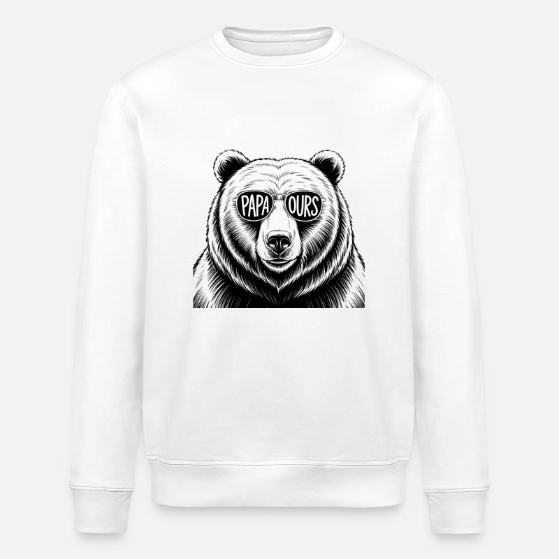 Papa ours - Sweat bio ROLLER Stanley/Stella Unisexe - blanc
