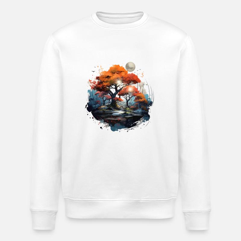 Forêt de lune d’automne - Sweat bio ROLLER Stanley/Stella Unisexe - blanc