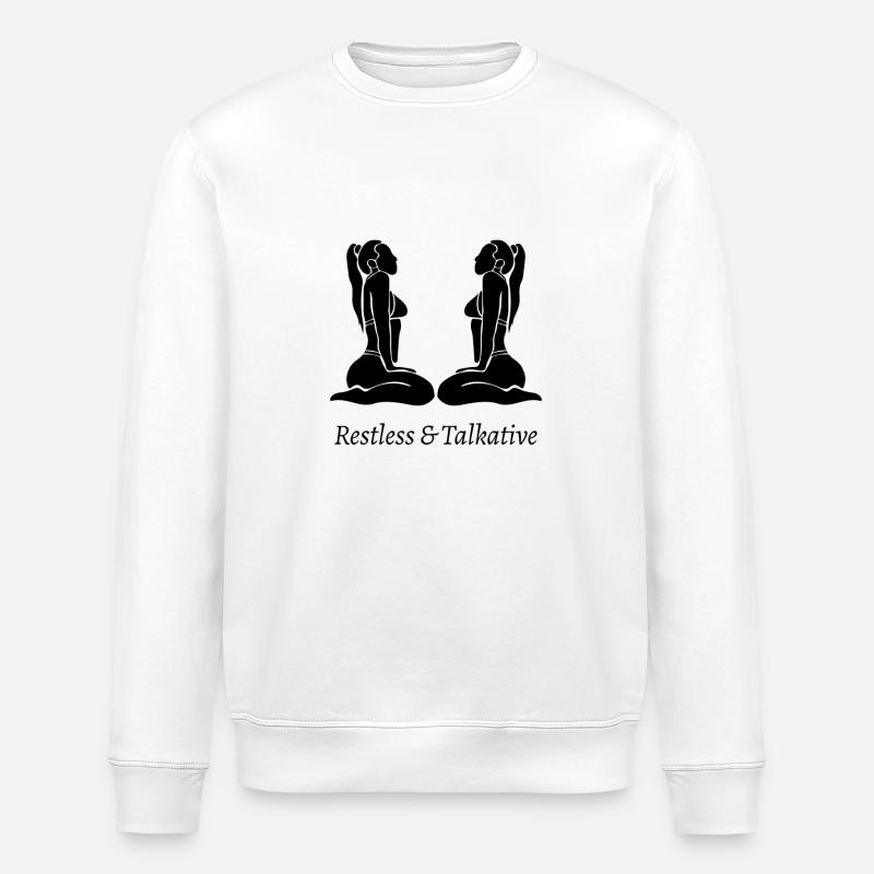 Zwillinge Sternzeichen - Stanley/Stella Unisex Bio-Sweatshirt ROLLER - Weiß