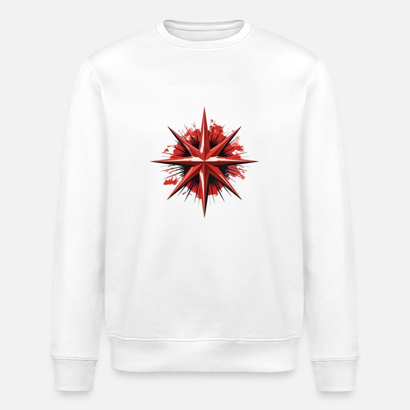 Compass Star - Stanley/Stella ROLLER Unisex Organic Sweatshirt - white