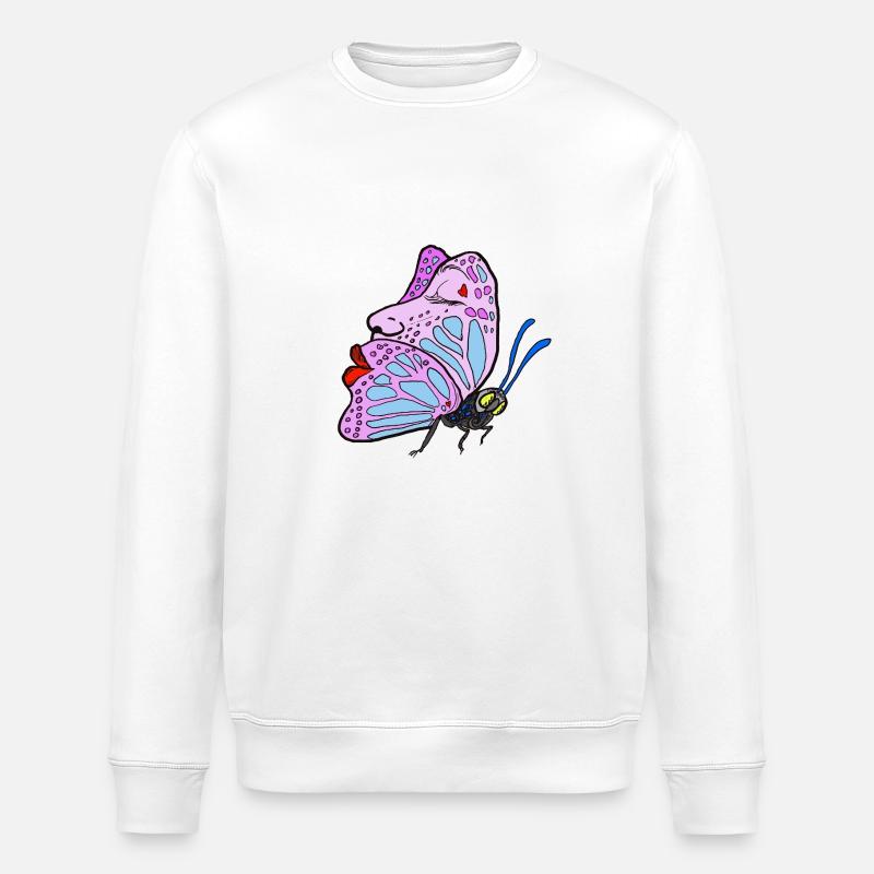 Schmetterling love - Stanley/Stella Unisex Bio-Sweatshirt ROLLER - Weiß