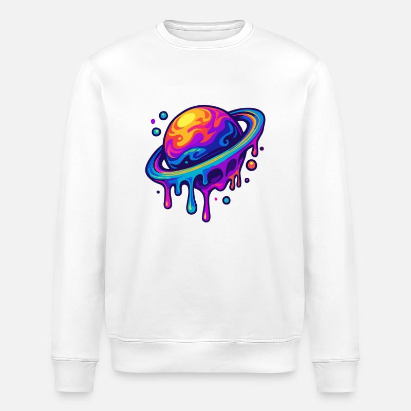 Neon Saturn - Stanley/Stella ROLLER Unisex Organic Sweatshirt - white
