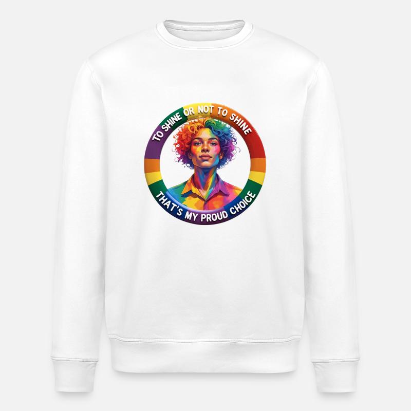 Fierté arc-en-ciel - Sweat bio ROLLER Stanley/Stella Unisexe - blanc