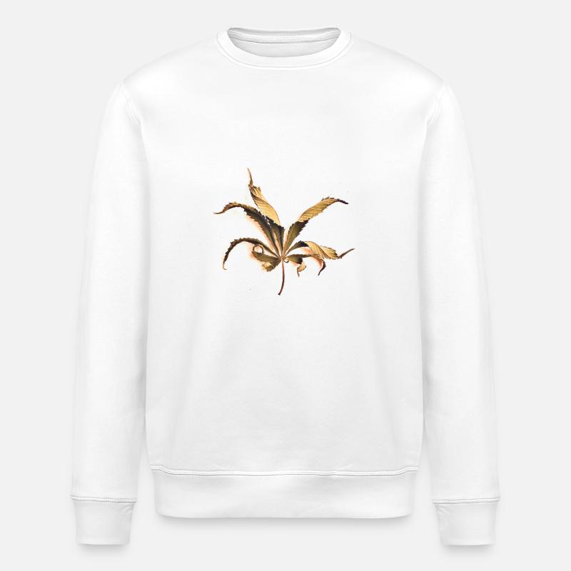 Curled leaf - Stanley/Stella ROLLER Unisex Organic Sweatshirt - white