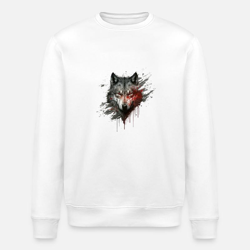Loup de sang - Sweat bio ROLLER Stanley/Stella Unisexe - blanc