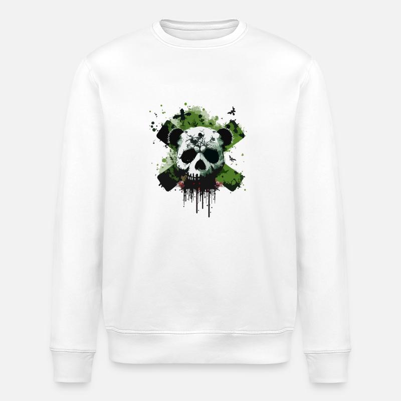 Crâne Panda - Sweat bio ROLLER Stanley/Stella Unisexe - blanc